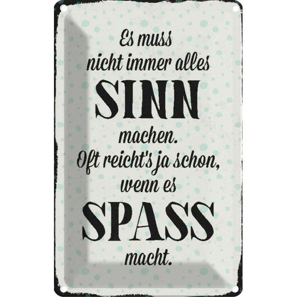 Vianmo Insegna Di Latta 18X12 Cm Es Muss Nicht Immer Alles Sinn-image