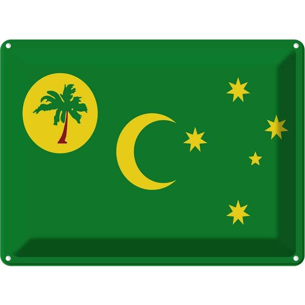 Vianmo Insegna Di Latta 30X40 Cm Bandiera Kokosinseln Flag Cocos Islands-image