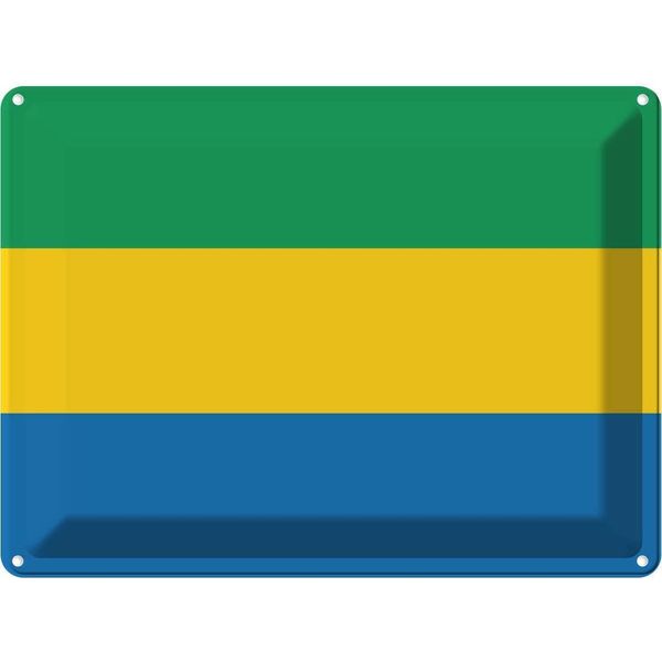 Vianmo Insegna Di Latta 30X40 Cm Bandiera Gabuns Flag Of Gabon-image