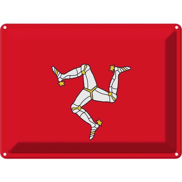 Vianmo Insegna Di Latta 30X40 Cm Bandiera Isle Of Man Flag Of Isle Of Man-image