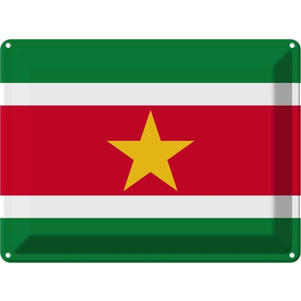 Vianmo Insegna Di Latta 30X40 Cm Bandiera Surinames Flag Of Suriname-image
