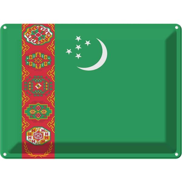 Vianmo Insegna Di Latta 30X40 Cm Bandiera Turkmenistans Flag Turkmenistan-image