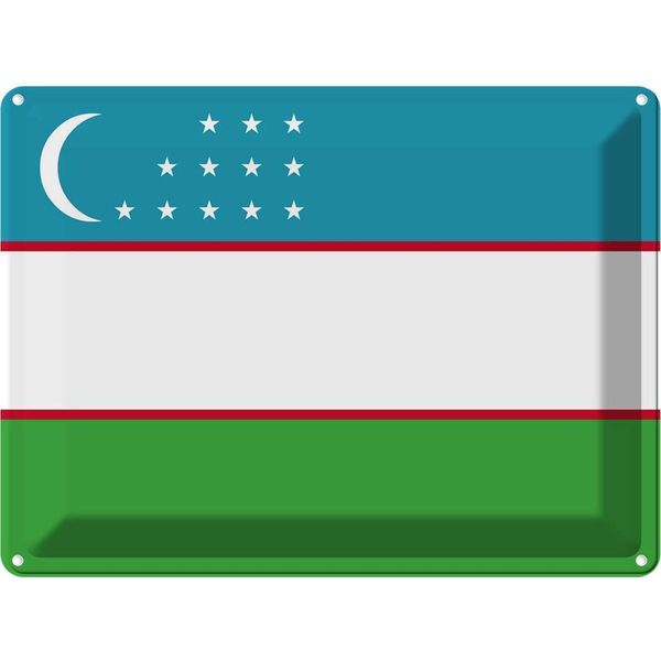 Vianmo Insegna Di Latta 30X40 Cm Bandiera Usbekistans Flag Of Uzbekistan-image