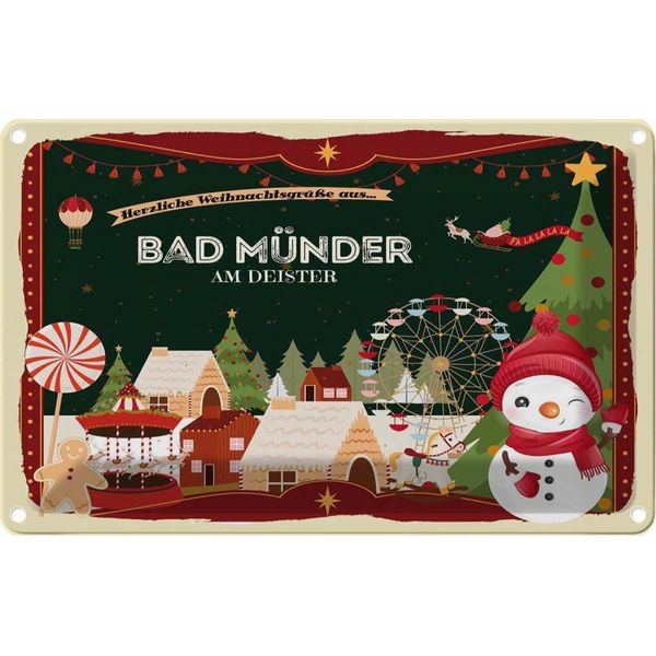 Vianmo Insegna Di Latta 20X30 Cm Weihnachten Aus Bad MÜNder-image