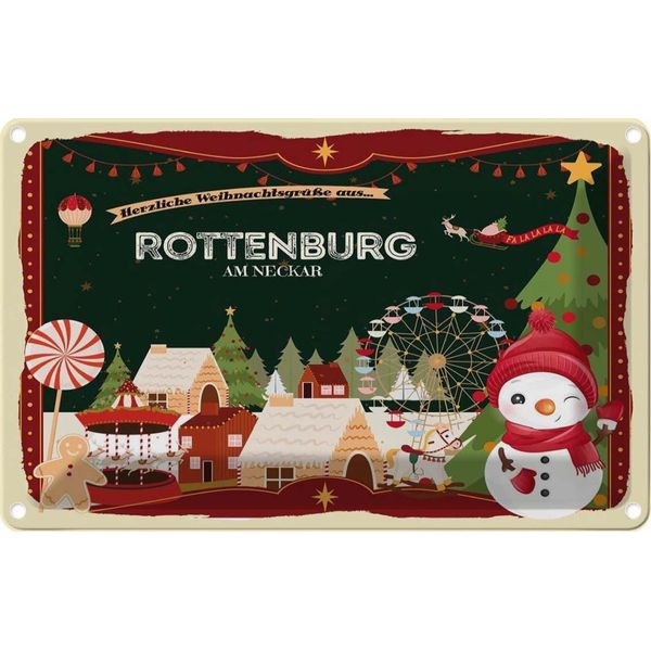 Vianmo Insegna Di Latta 20X30 Cm Weihnachten Rotenburg Am Neckar-image