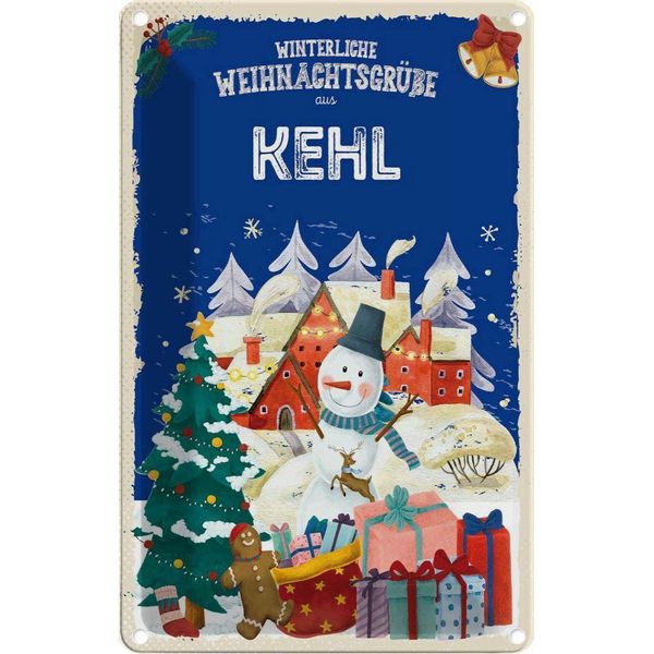 Vianmo Insegna Di Latta 30X20 Cm WeihnachtsgrüßE Kehlfest-image