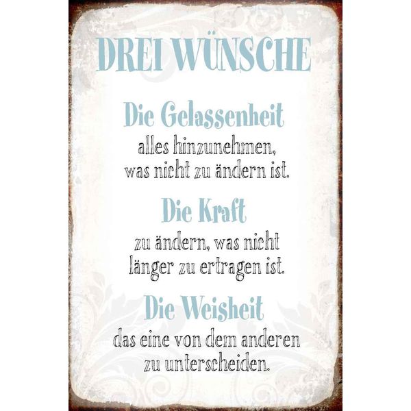 Vianmo Insegna In Legno 30X20 Cm 3 WüNsche Gelassenheit Kraft-image