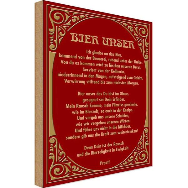 Vianmo Insegna In Legno 18X12 Cm Alkohol Prost Bier Unser-image