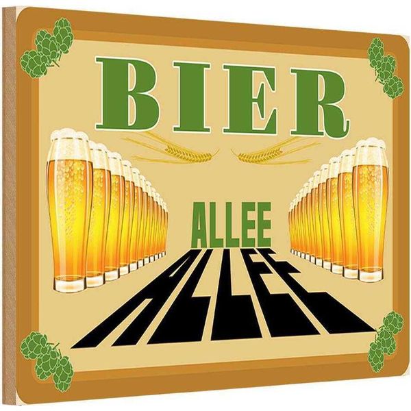 Vianmo Insegna In Legno 20X30 Cm Alkohol Bier Allee-image
