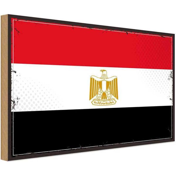 Vianmo Insegna In Legno 12X18 Cm Bandiera ÄGyptens Flag Of Egypt-image