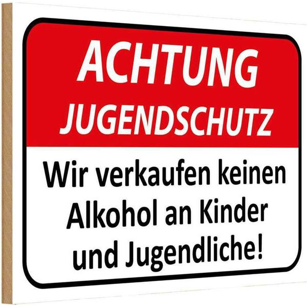 Vianmo Insegna In Legno 12X18 Cm Achtung Jugendschutz-image