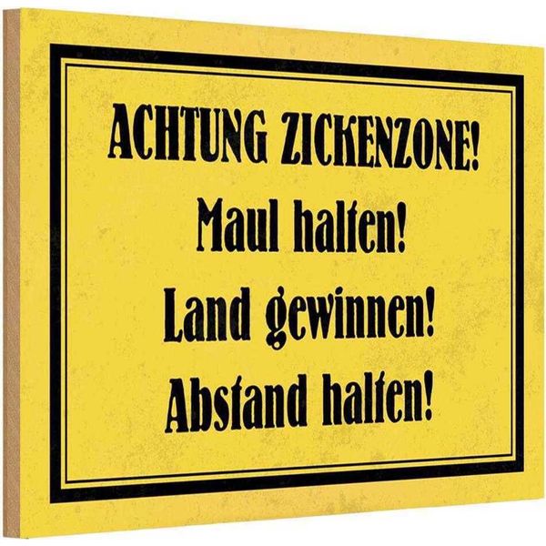 Vianmo Insegna In Legno 20X30 Cm Achtung Zickenzone-image