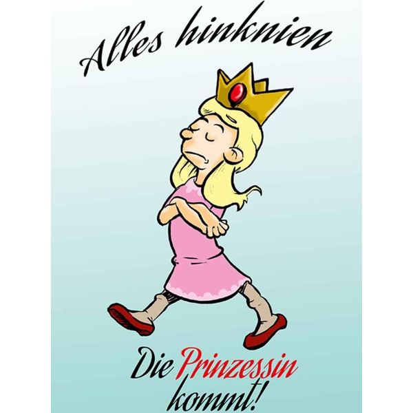 Vianmo Insegna In Legno 30X20 Cm Alles Hinknien Prinzessin Kommt-image