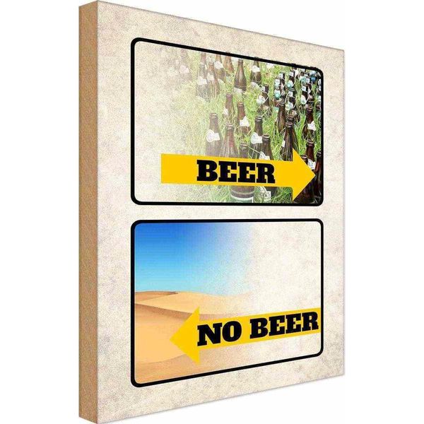 Vianmo Insegna In Legno 30X20 Cm Alkohol Bild Beer No Beer Bier-image