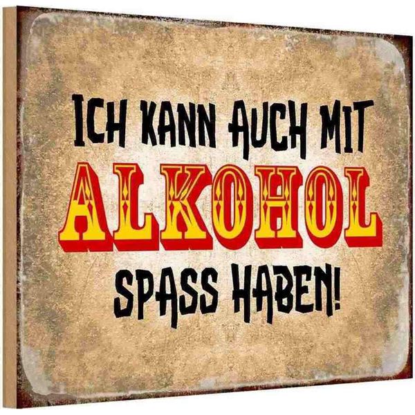 Vianmo Insegna In Legno 20X30 Cm Alkohol Ich Kann Auch Spass Haben-image