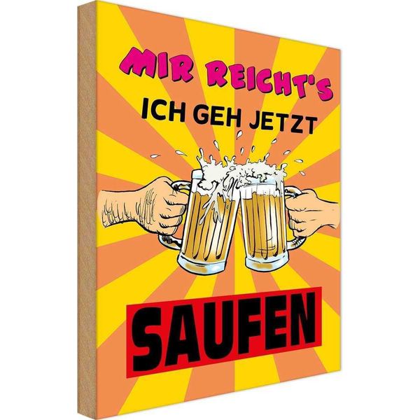 Vianmo Insegna In Legno 18X12 Cm Alkohol Mir Reicht's Geh Jetzt Saufen-image