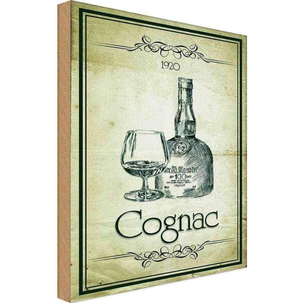 Vianmo Insegna In Legno 30X20 Cm Alkohol 1920 Cognac-image