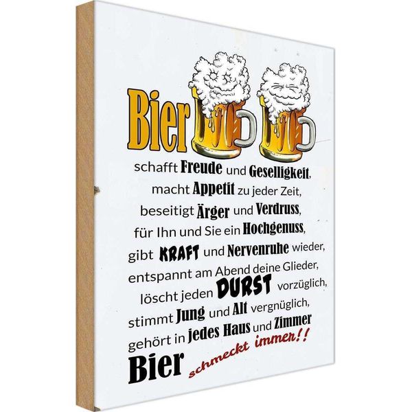 Vianmo Insegna In Legno 18X12 Cm Alkohol Bier Schmeckt Immer Freude-image