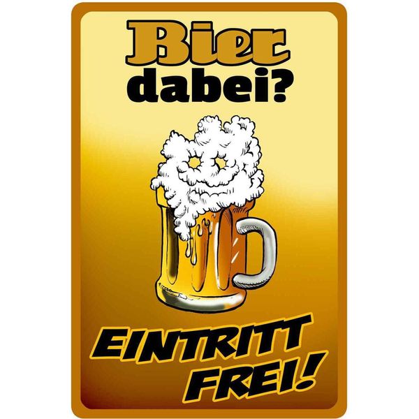 Vianmo Insegna In Legno 30X20 Cm Alkohol Bier Dabei Eintritt Frei-image