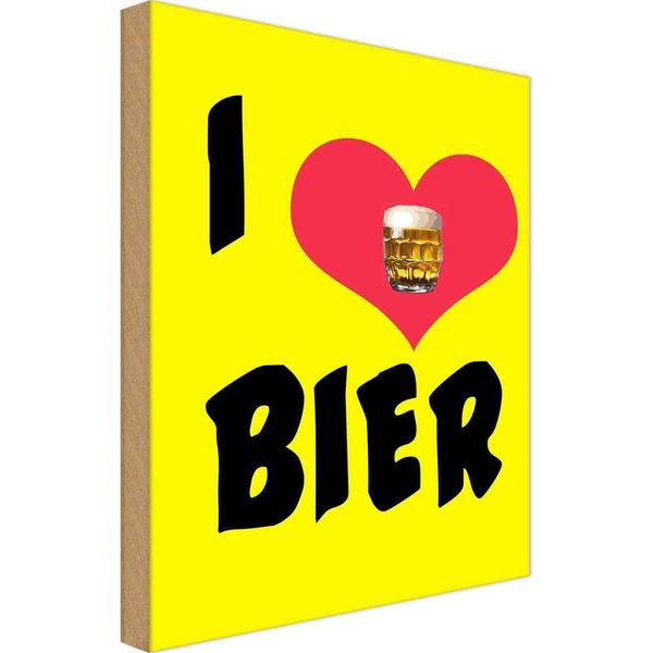 Vianmo Insegna In Legno 30X20 Cm Alkohol I Love Bier-image