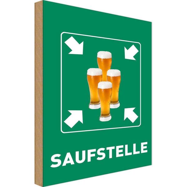 Vianmo Insegna In Legno 30X20 Cm Alkohol Saufstelle BiergläSer Bier-image