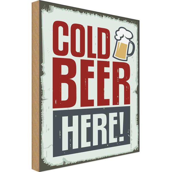 Vianmo Insegna In Legno 30X20 Cm Alkohol Cold Beer Here Bier-image