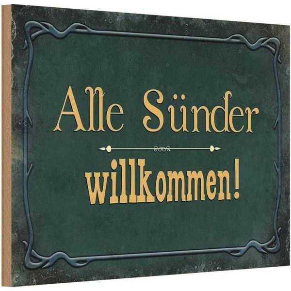 Vianmo Insegna In Legno 20X30 Cm Alle SüNder Willkommen-image