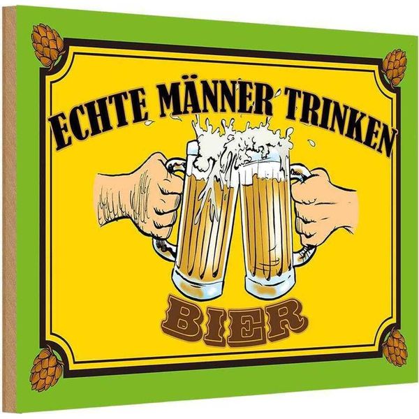 Vianmo Insegna In Legno 20X30 Cm Alkohol Echte MäNner Trinken Bier-image