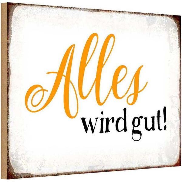 Vianmo Insegna In Legno 20X30 Cm Alles Wird Gut-image
