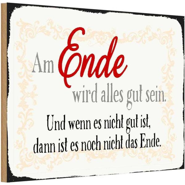 Vianmo Insegna In Legno 20X30 Cm Am Ende Wird Alles Gut Sein-image