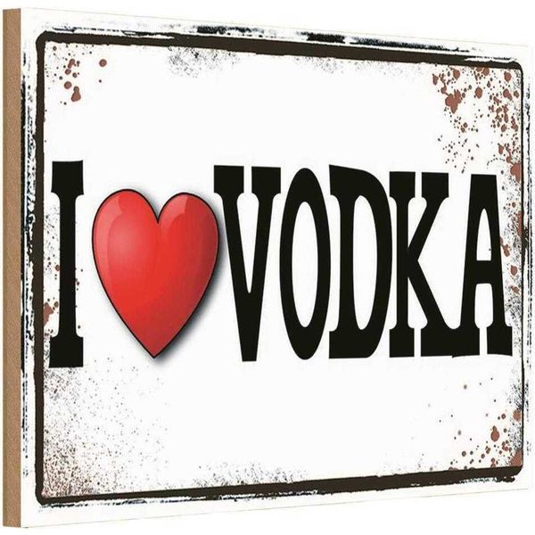 Vianmo Insegna In Legno 12X18 Cm Alkohol I Love Vodka-image