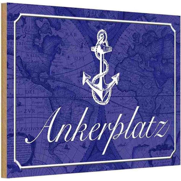 Vianmo Insegna In Legno 12X18 Cm Ankerplatz Anker Segel Boot-image
