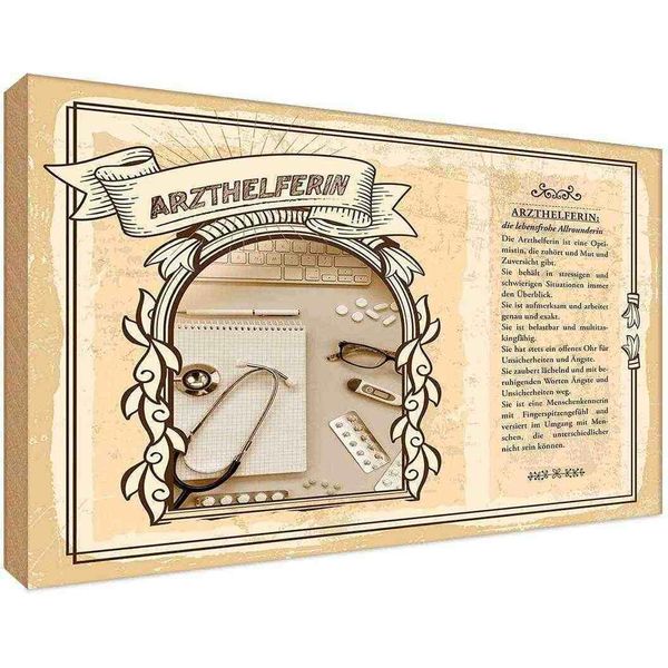 Vianmo Insegna In Legno 20X30 Cm Arzthelferin-image