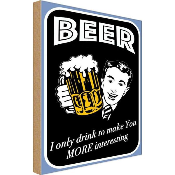Vianmo Insegna In Legno 30X20 Cm Beer I Only Drink To Make You-image