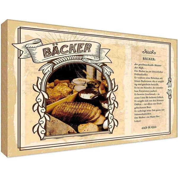 Vianmo Insegna In Legno 20X30 Cm BäCker-image