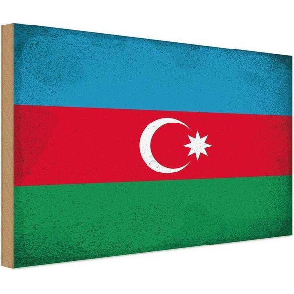 Vianmo Insegna In Legno 20X30 Cm Aserbaidschan Azerbaijan Vintage-image