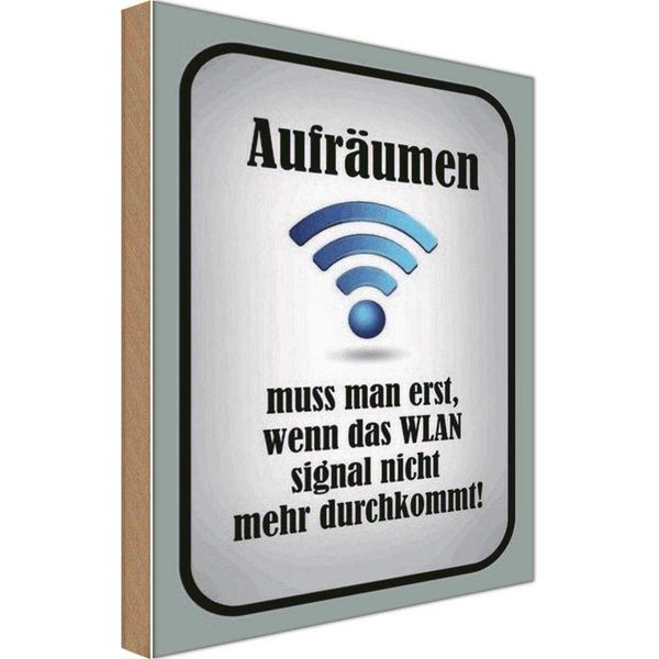 Vianmo Insegna In Legno 30X20 Cm AufräUmen Wenn Wlan Nicht An-image