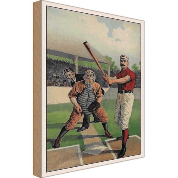 Vianmo Insegna In Legno 18X12 Cm Baseball Usa Schlagmann-image