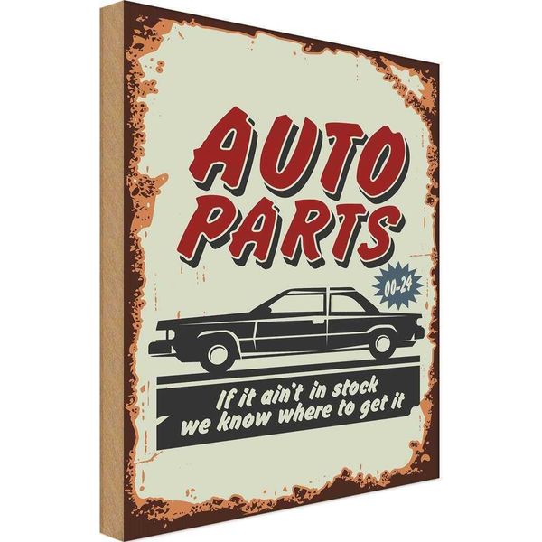 Vianmo Insegna In Legno 30X20 Cm Auto Parts Teile Service-image