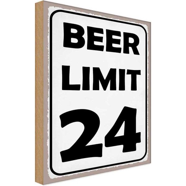 Vianmo Insegna In Legno 18X12 Cm Beer Limit 24 Bier Alkohol-image