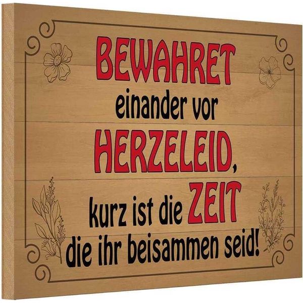Vianmo Insegna In Legno 20X30 Cm Bewahret Einander Vor Herzeleid-image