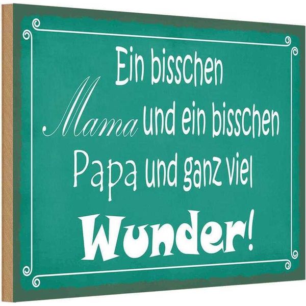 Vianmo Insegna In Legno 20X30 Cm Bisschen Mama Papa Viel Wunder-image