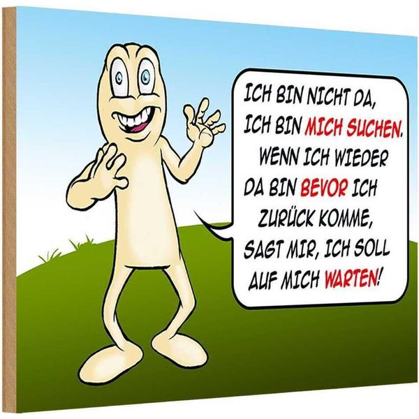Vianmo Insegna In Legno 12X18 Cm Bin Nicht Da Bin Mich Suchen-image