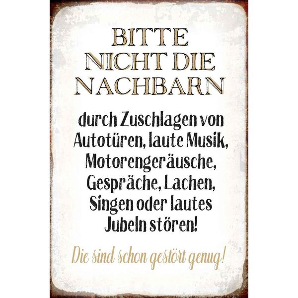 Vianmo Insegna In Legno 30X20 Cm Bitte Nicht Die Nachbarn StöRen-image