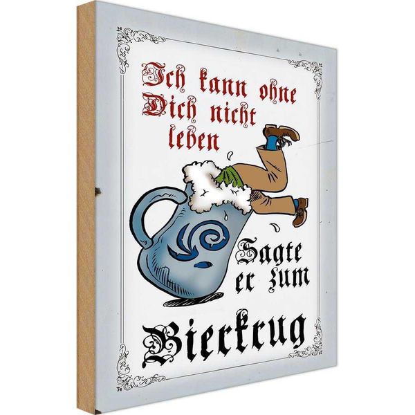 Vianmo Insegna In Legno 30X20 Cm Bier Kann Nicht Ohne Dich Nicht Leben-image