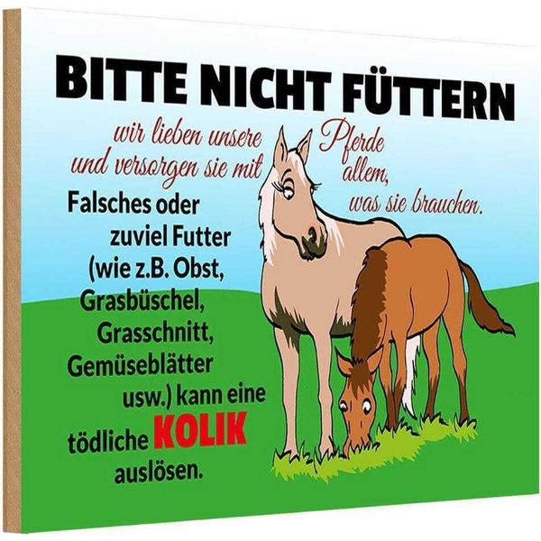 Vianmo Insegna In Legno 12X18 Cm Bitte Nicht FüTtern Pferd Kolik-image
