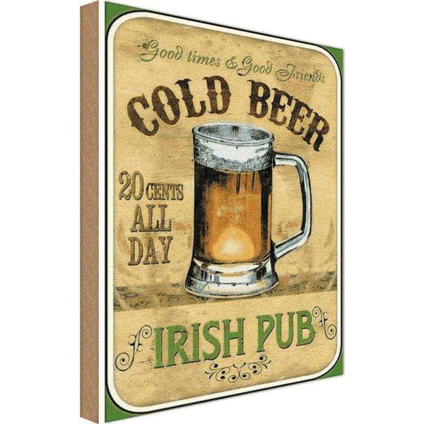 Vianmo Insegna In Legno 30X20 Cm Bier Irish Pub Gold Beer Good Times-image
