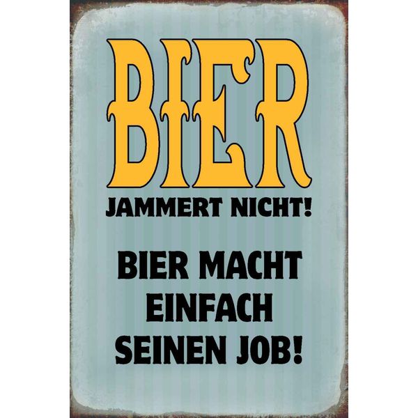 Vianmo Insegna In Legno 18X12 Cm Bier Jammert Nicht Macht Job-image