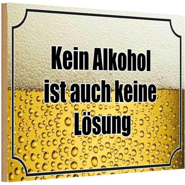 Vianmo Insegna In Legno 12X18 Cm Bier Kein Alkohol Keine LöSung-image