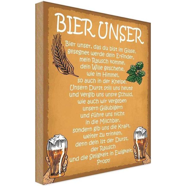 Vianmo Insegna In Legno 18X12 Cm Bier Unser In Ewigkeit Prost-image